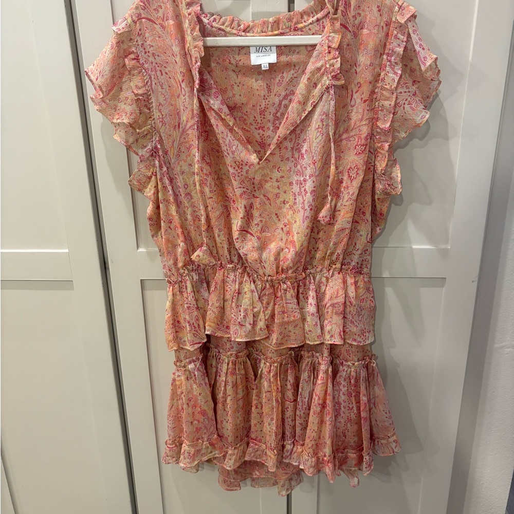 Misa Los Angeles Pink Floral Mini Dress